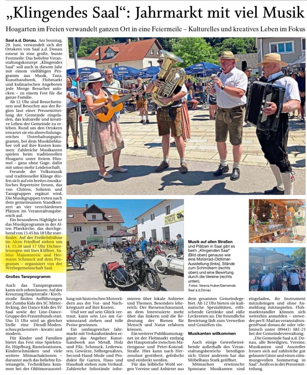 Zeitungsartikel Vorankuendigung